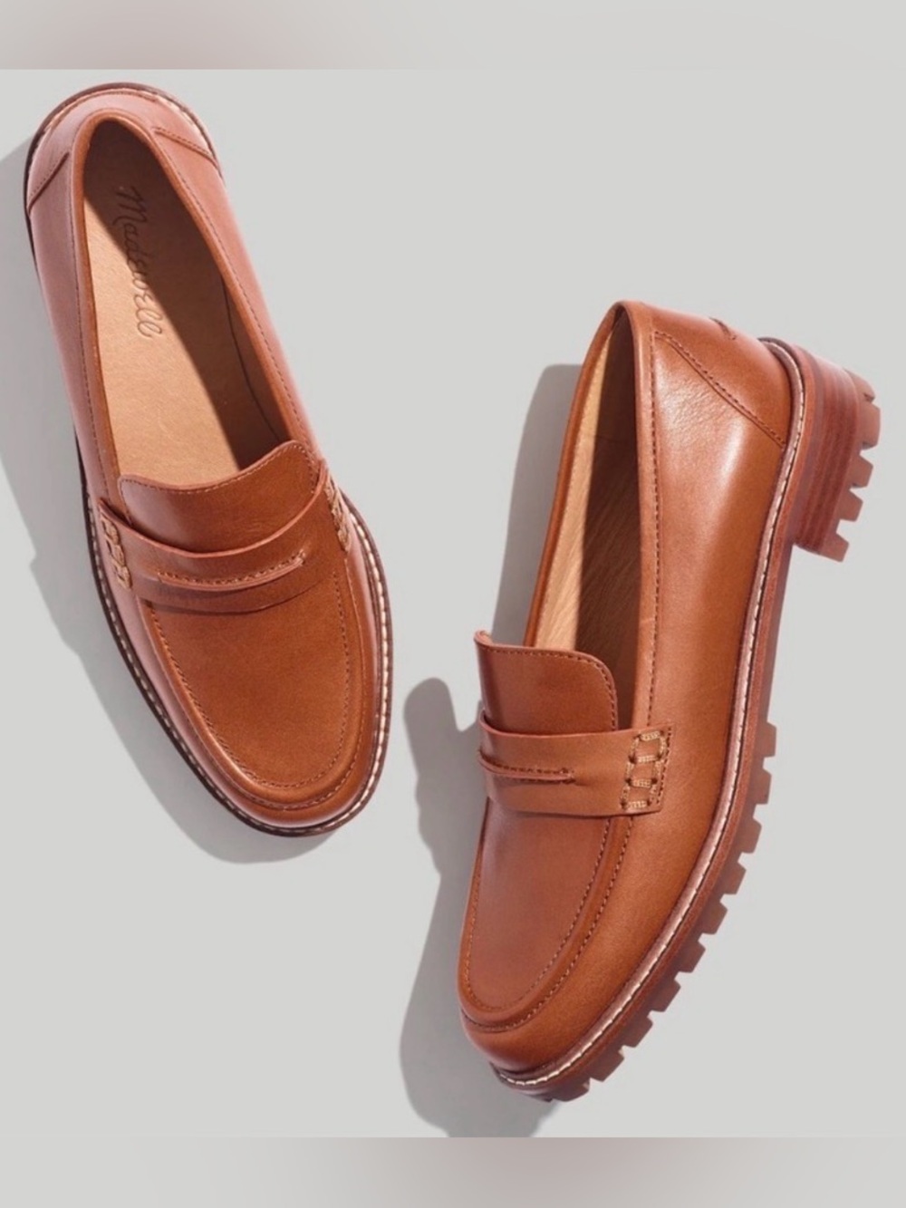 Madewell Corinne Lugsole Loafer in Cognac Brown size 11